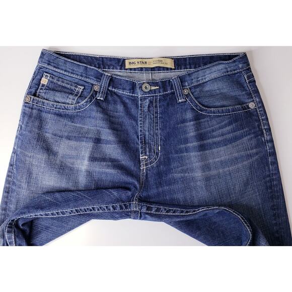 BIG STAR Pioneer Regular Boot Cut Jeans Men's 38L Medium Wash Thick Stitching - Picture 3 of 16